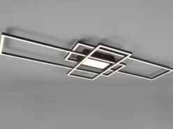 Große LED Deckenleuchte CANTA hell mit 6.600 Lumen, dimmbar, Anthrazit B: 105cm