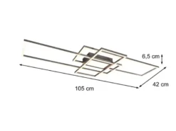 Große LED Deckenleuchte CANTA hell mit 6.600 Lumen, dimmbar, Silber Breite 105cm