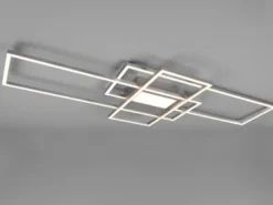 Große LED Deckenleuchte CANTA hell mit 6.600 Lumen, dimmbar, Silber Breite 105cm