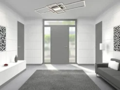 Große LED Deckenleuchte CANTA hell mit 6.600 Lumen, dimmbar, Silber Breite 105cm