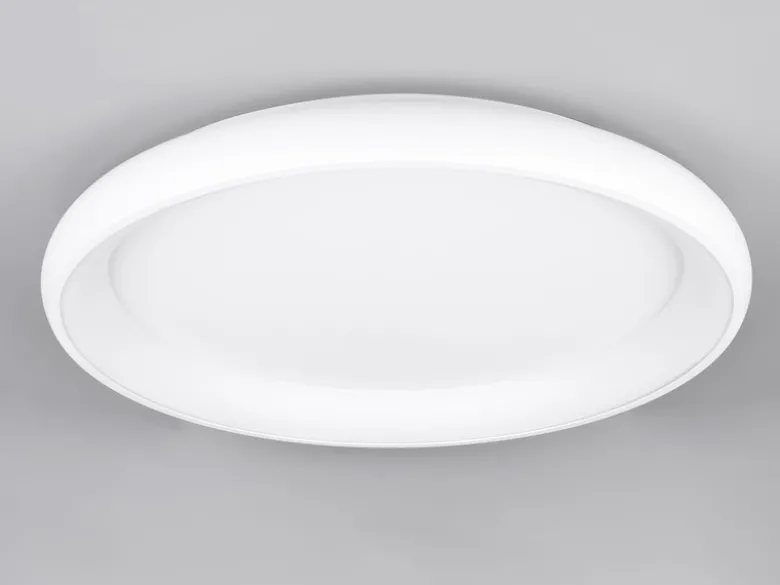 Große LED Deckenleuchte CARDONA hell & dimmbar über Schalter, Weiß rund Ø 75cm