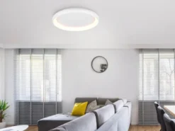 Große LED Deckenleuchte CARDONA hell & dimmbar über Schalter, Weiß rund Ø 75cm