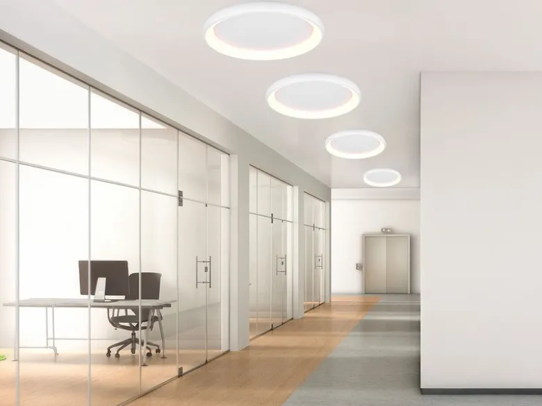 Große LED Deckenleuchte CARDONA hell & dimmbar über Schalter, Weiß rund Ø 75cm