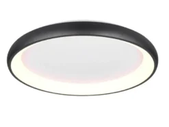 Große LED Deckenleuchte CARDONA hell, dimmbar über Schalter, Schwarz rund Ø 75cm