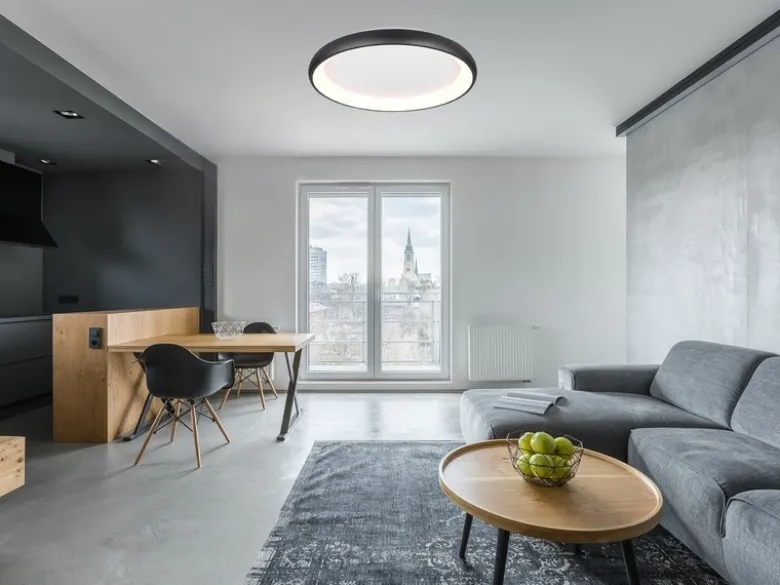 Große LED Deckenleuchte CARDONA hell, dimmbar über Schalter, Schwarz rund Ø 75cm