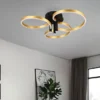 Große LED Deckenleuchte CARUSO Schwarz Gold dimmbar über Lichtschalter, Ø 65cm