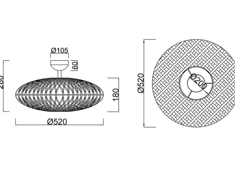 Große LED Deckenleuchte 2 flammig Korbgeflecht aus Sisal, Ø 52cm