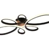 Große LED Deckenleuchte FLY geschwungen Schwarz, Breite 83cm