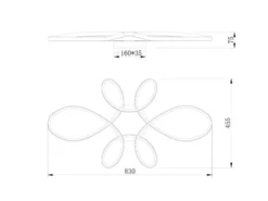Große LED Deckenleuchte FLY geschwungen Weiß, Breite 83cm