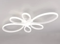 Große LED Deckenleuchte FLY geschwungen Weiß, Breite 83cm