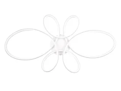 Große LED Deckenleuchte FLY geschwungen Weiß, Breite 83cm