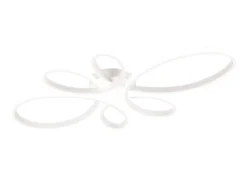 Große LED Deckenleuchte FLY geschwungen Weiß, Breite 83cm