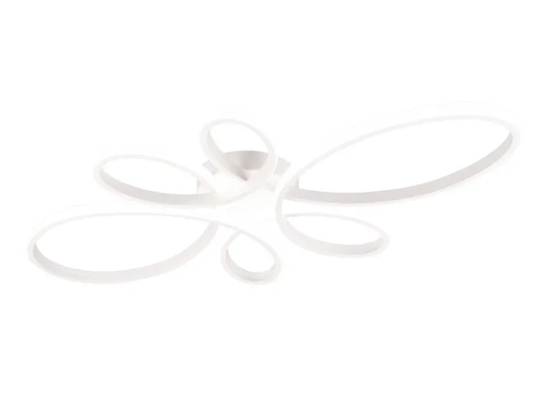 Große LED Deckenleuchte FLY geschwungen Weiß, Breite 83cm