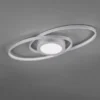 Große LED Deckenleuchte GALAXY Silber, dimmbar über Schalter, Breite 57cm