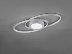 Große LED Deckenleuchte GALAXY Silber, dimmbar über Schalter, Breite 57cm