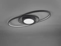 Große LED Deckenleuchte GALAXY Schwarz, dimmbar über Schalter, Breite 57cm