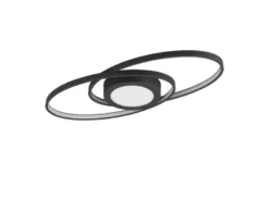 Große LED Deckenleuchte GALAXY Schwarz, dimmbar über Schalter, Breite 57cm