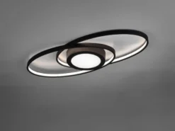Große LED Deckenleuchte GALAXY Schwarz, dimmbar über Schalter, Breite 57cm
