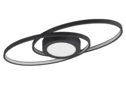 Große LED Deckenleuchte GALAXY Schwarz, dimmbar über Schalter, Breite 57cm