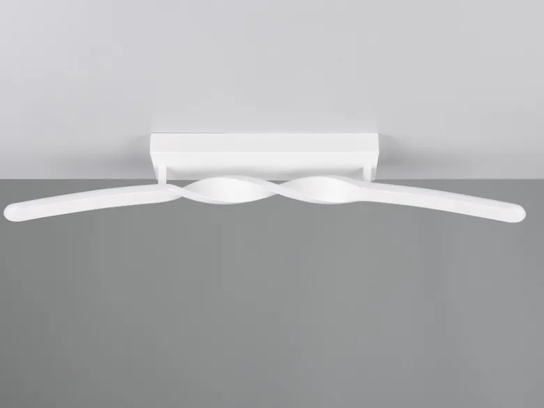 Große LED Deckenleuchte GINKO Metall Weiß, Wandleuchte Breite 79cm
