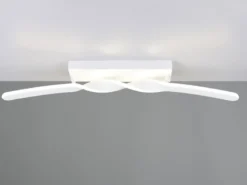 Große LED Deckenleuchte GINKO Metall Weiß, Wandleuchte Breite 79cm