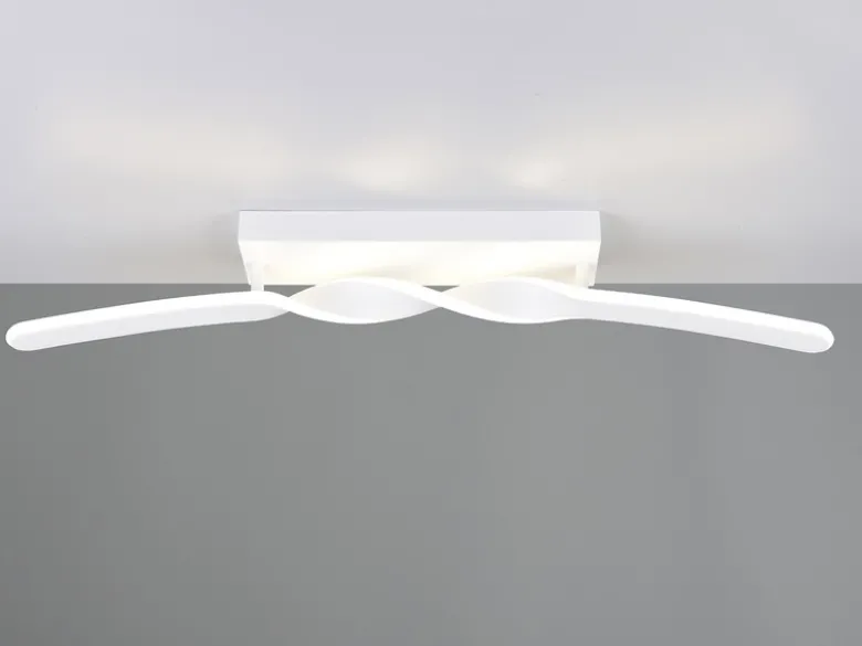 Große LED Deckenleuchte GINKO Metall Weiß, Wandleuchte Breite 79cm