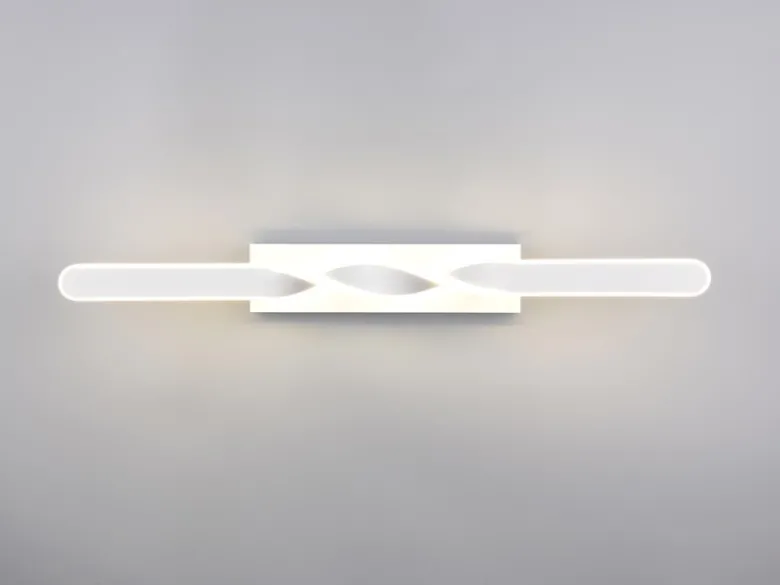 Große LED Deckenleuchte GINKO Metall Weiß, Wandleuchte Breite 79cm