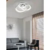 Große LED Deckenleuchte GRANADA 3 Ringe Schwarz Gold, dimmbar, Breite 71,5cm