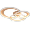 Große LED Deckenleuchte GRANADA 3 Ringe Grau Coffee, dimmbar, Breite 71,5cm