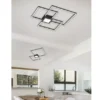 Große LED Deckenleuchte HYDRA dimmbar & extra flach, Silber, Breite 65cm