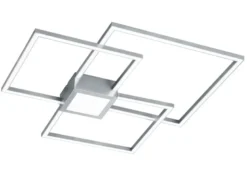 Große LED Deckenleuchte HYDRA dimmbar & extra flach, Silber, Breite 65cm