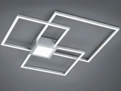 Große LED Deckenleuchte HYDRA dimmbar & extra flach, Silber, Breite 65cm