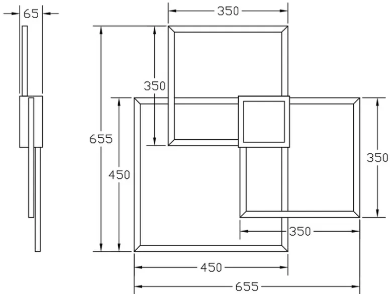 Große LED Deckenleuchte HYDRA dimmbar & extra flach Weiß, Breite 65cm