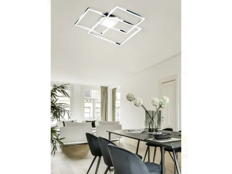 Große LED Deckenleuchte HYDRA dimmbar & extra flach Weiß, Breite 65cm