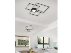Große LED Deckenleuchte HYDRA dimmbar & extra flach, Anthrazit, Breite 65cm