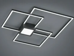 Große LED Deckenleuchte HYDRA dimmbar & extra flach, Anthrazit, Breite 65cm