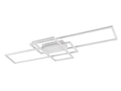 Große LED Deckenleuchte IRVINE Weiß mit Fernbedienung hell & dimmbar, B: 105cm