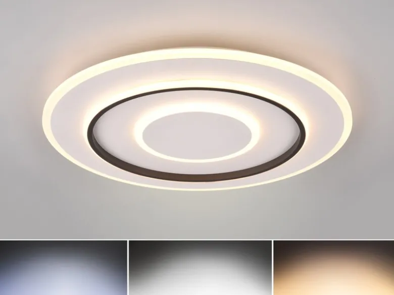 Große LED Deckenleuchte JORA flach & hell, mit Fernbedienung dimmbar Ø 60cm