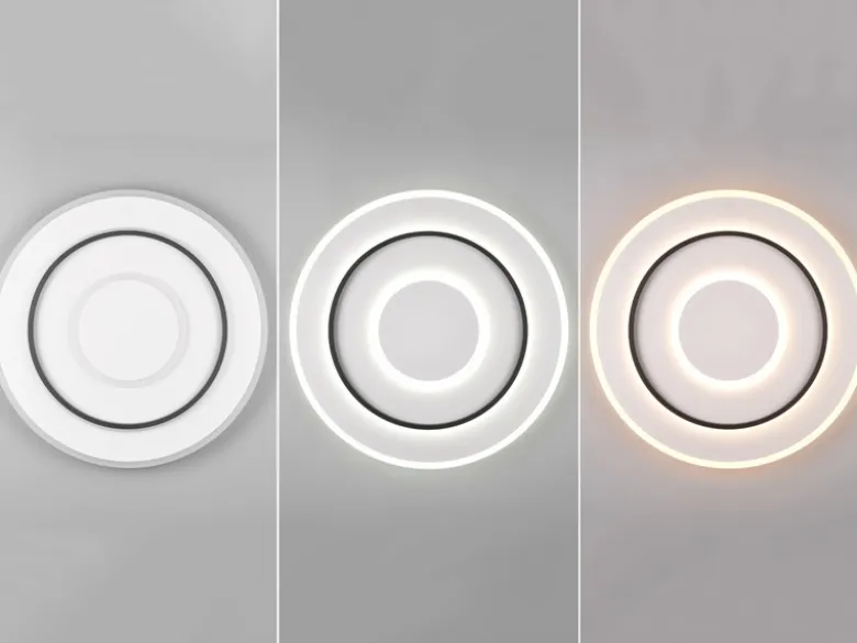Große LED Deckenleuchte JORA flach & hell, mit Fernbedienung dimmbar Ø 60cm