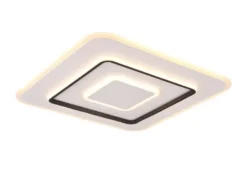 Große LED Deckenleuchte JORA flach & hell, mit Fernbedienung dimmbar 60 x 60cm
