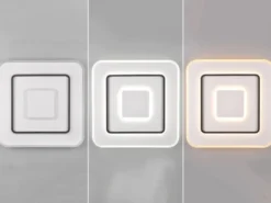 Große LED Deckenleuchte JORA flach & hell, mit Fernbedienung dimmbar 60 x 60cm