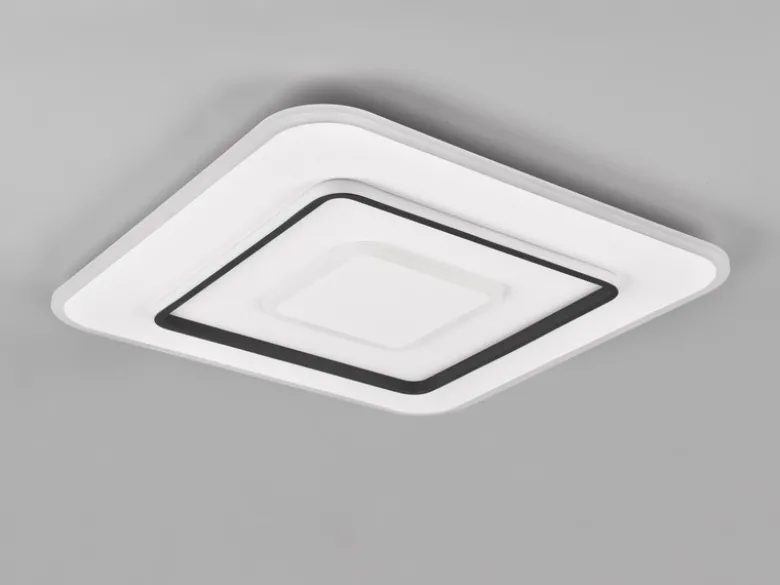 Große LED Deckenleuchte JORA flach & hell, mit Fernbedienung dimmbar 60 x 60cm