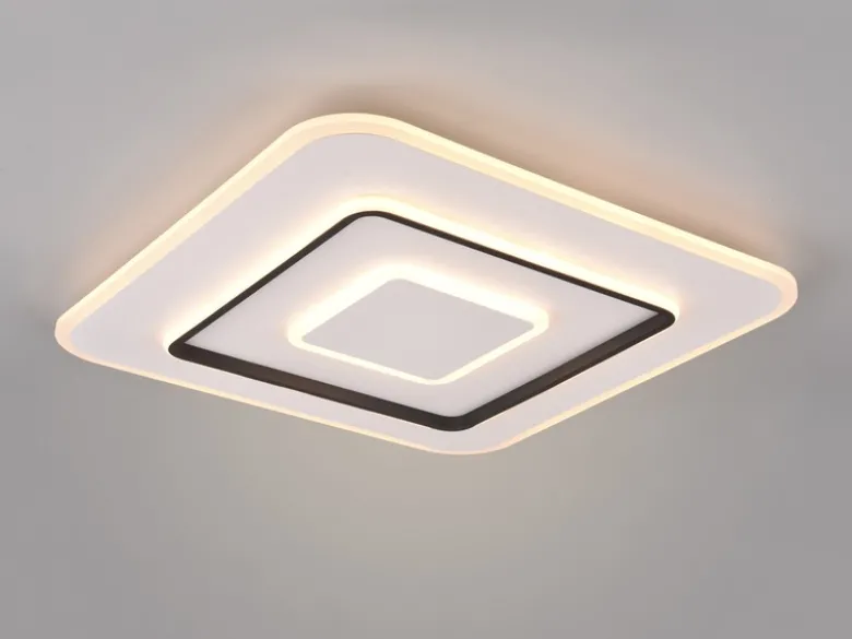 Große LED Deckenleuchte JORA flach & hell, mit Fernbedienung dimmbar 60 x 60cm