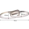 Große LED Deckenleuchte MALAGA 2 Ringe Silber, Breite 57cm