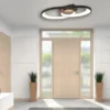 Große LED Deckenleuchte MALAGA 2 Ringe Schwarz, Breite 57cm