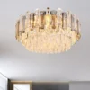 Große LED Deckenleuchte mit Acryl Kristallen und Rauchglas Stäben, Ø 55cm