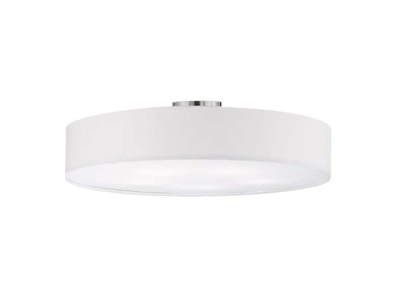 Große LED Deckenleuchte mit Stoffschirm in Weiß Ø 65cm