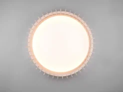 Große LED Deckenleuchte MONTE mit Naturholzlamellen & Fernbedienung, Ø 60cm
