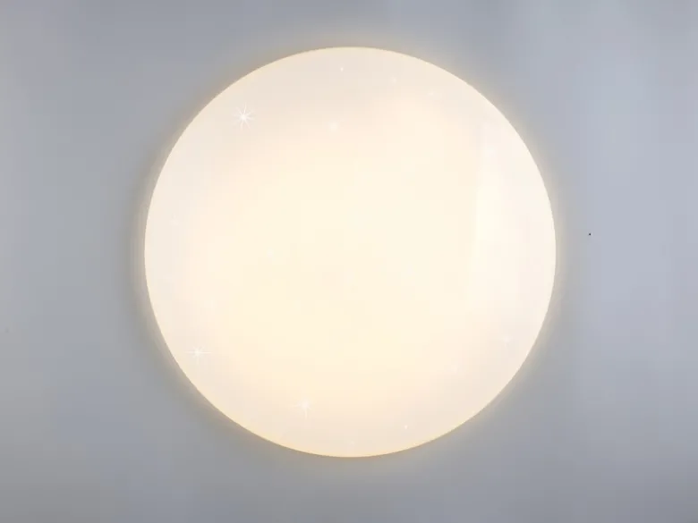 Große LED Deckenleuchte NANDO in Weiß, flach, Lichtfarbe einstellbar, Ø 70cm