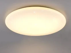 Große LED Deckenleuchte NANDO in Weiß, flach, Lichtfarbe einstellbar, Ø 70cm